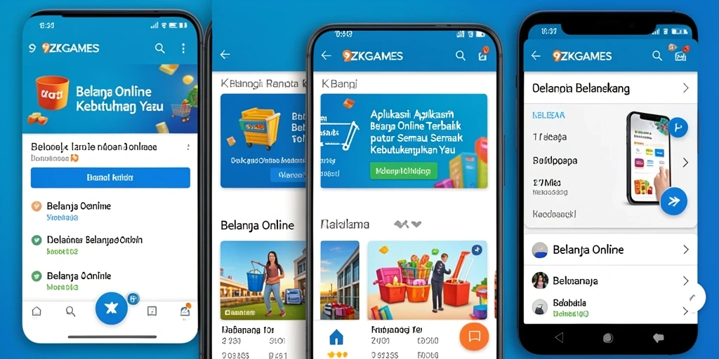 Tampilan antarmuka aplikasi 9ZKGAMES yang memudahkan belanja online.