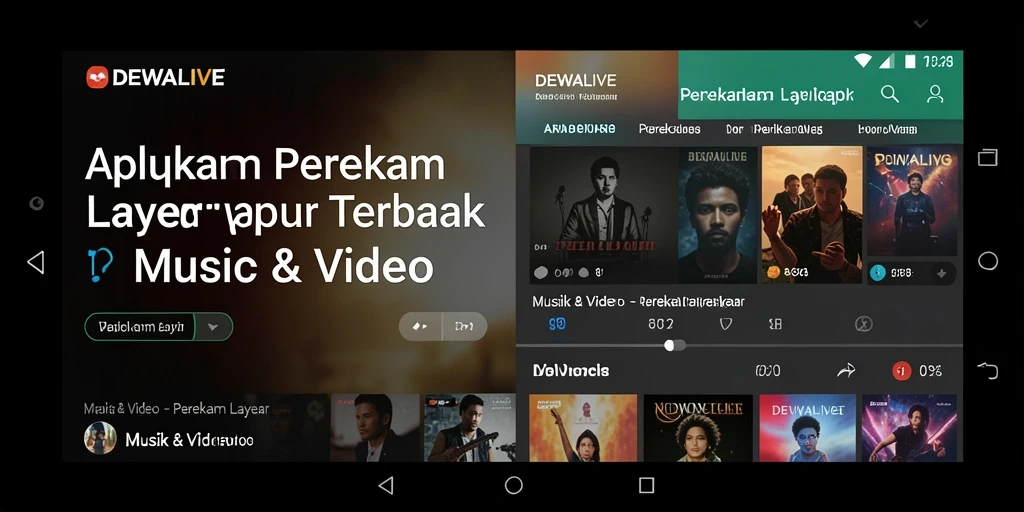 Antarmuka DEWALIVE menampilkan fitur perekam layar dengan jelas dan mudah diakses.