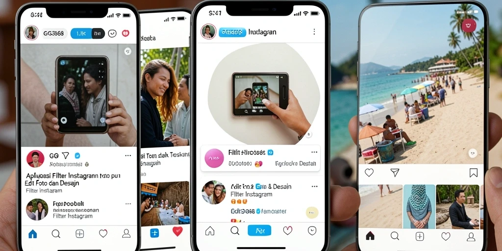 Screenshot GG368 menampilkan antarmuka pengeditan foto Filter Instagram yang intuitif.