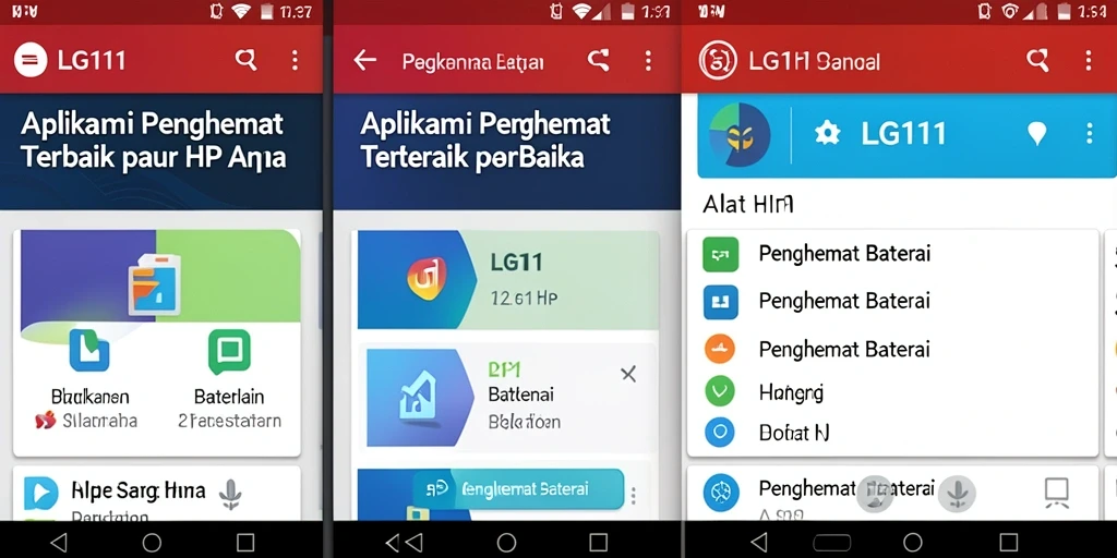 Screenshot LG111 menunjukkan antarmuka Penghemat Baterai yang intuitif.