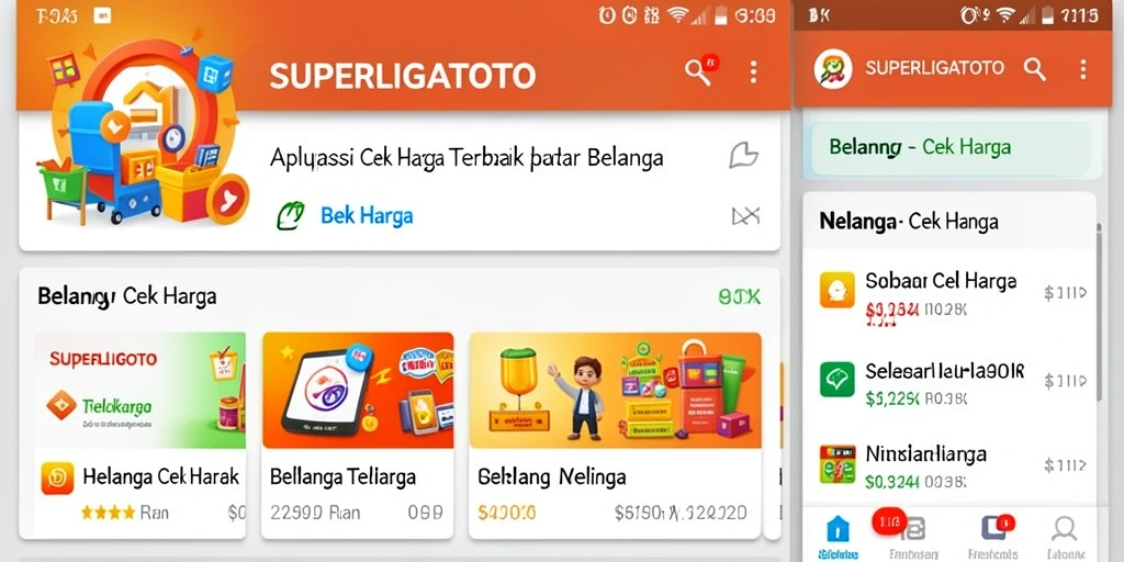 Antarmuka aplikasi SUPERLIGATOTO untuk cek harga produk.