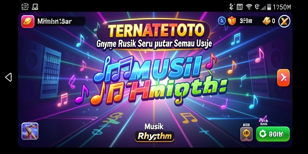Screenshot game TERNATETOTO dengan antarmuka Musik Rhythm yang menarik.